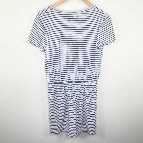 Lou & Grey Blue White Striped V-Neck Shirt Dress Women's Size Small S - Picture 6 of 6